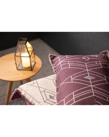 Edredon  en lin bordeaux 80 x 180