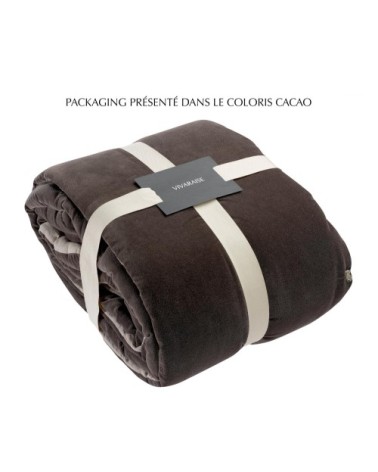 Edredon pompons  en coton tonnerre 80 x 180