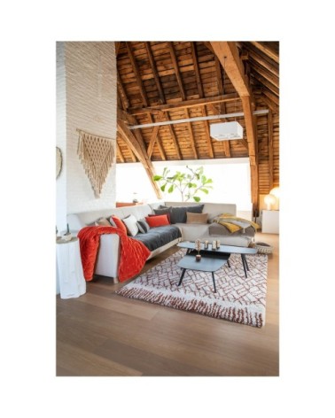 Edredon pompons  en coton maïs 80 x 180