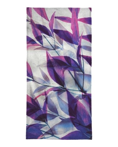 Serviette de plage en éponge-velours en gris & violet 90x180