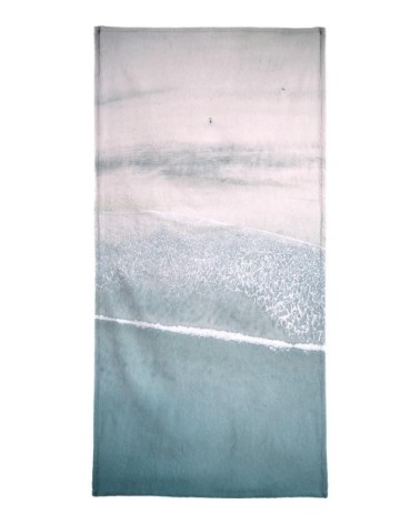 Serviette de plage en éponge-velours en bleu 90x180