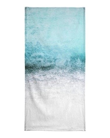 Serviette de plage en éponge-velours en bleu & vert 90x180