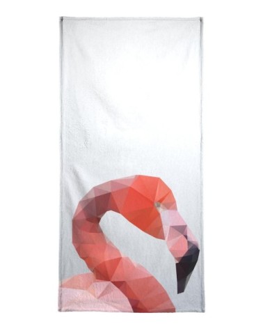 Serviette de plage en éponge-velours en rose & rouge 90x180