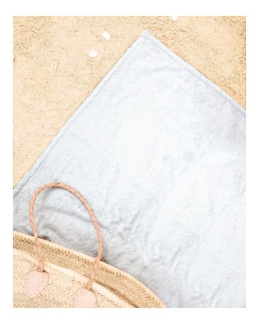 Serviette de plage en éponge-velours en rose & rouge 90x180