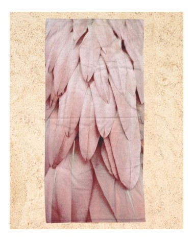 Serviette de plage en éponge-velours en rose 90x180