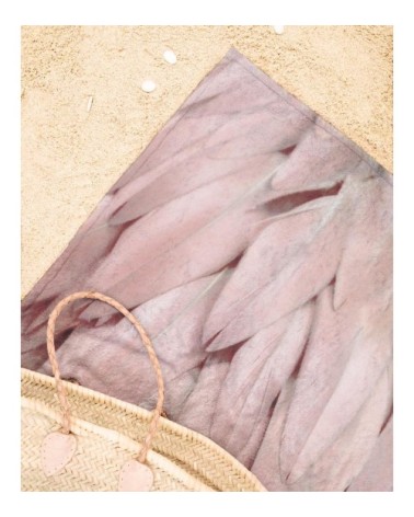 Serviette de plage en éponge-velours en rose 90x180