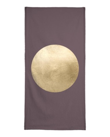 Serviette de plage en éponge-velours en gris & marron 90x180