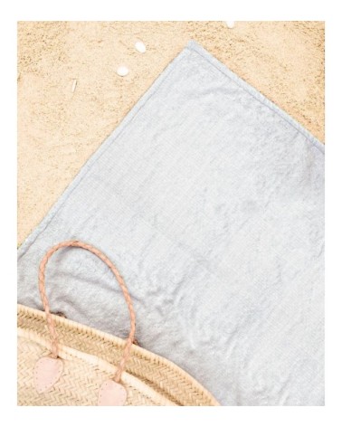 Serviette de plage en éponge-velours en blanc & noir 90x180