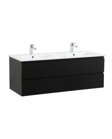 Meuble double vasque suspendu avec plan céramique 120cm