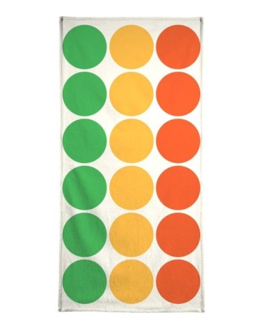 Serviette de plage en éponge-velours en jaune & vert 90x180