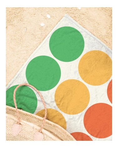 Serviette de plage en éponge-velours en jaune & vert 90x180