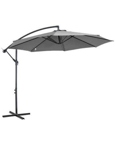 Parasol déporté octogonal inclinable gris