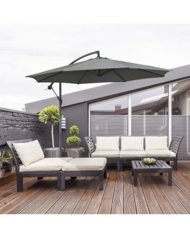 Parasol déporté octogonal inclinable gris