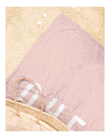 Serviette de plage en éponge-velours en blanc & noir 90x180