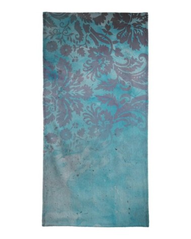 Serviette de plage en éponge-velours en bleu & gris 90x180