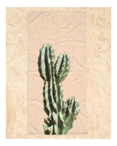 Serviette de plage en éponge-velours en vert &  90x180