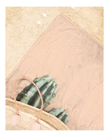 Serviette de plage en éponge-velours en vert &  90x180