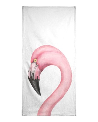 Serviette de plage en éponge-velours en rose 90x180