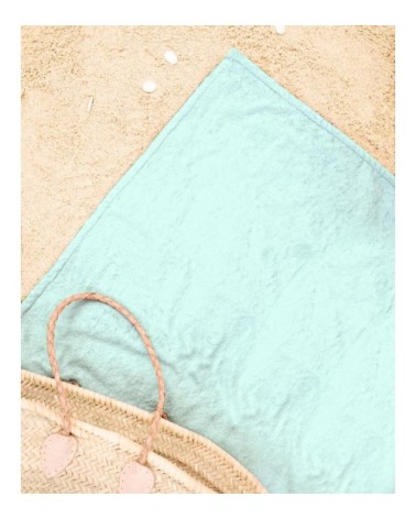 Serviette de plage en éponge-velours en marron & rose 90x180