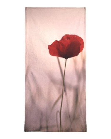 Serviette de plage en éponge-velours en noir & rose 90x180