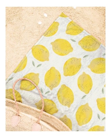 Serviette de plage en éponge-velours en jaune &  90x180
