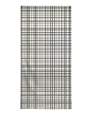 Serviette de plage en éponge-velours en blanc & noir 90x180