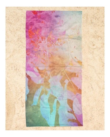 Serviette de plage en éponge-velours en rose 90x180