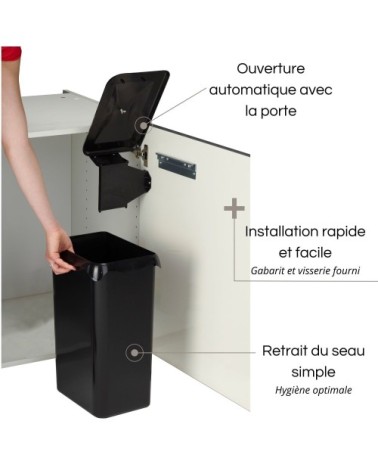 Poubelle intérieur de meuble cuisine 23l fabriqué en france