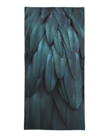 Serviette de plage en éponge-velours en noir & vert 90x180