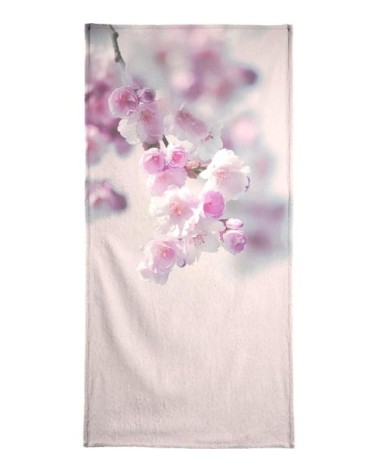 Serviette de plage en éponge-velours en rose 90x180