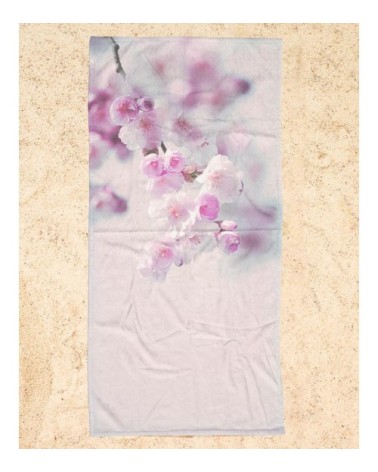 Serviette de plage en éponge-velours en rose 90x180