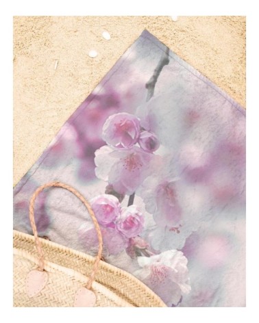 Serviette de plage en éponge-velours en rose 90x180