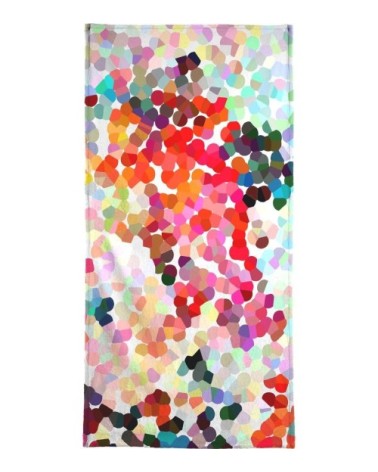 Serviette de plage en éponge-velours en bleu & gris 90x180