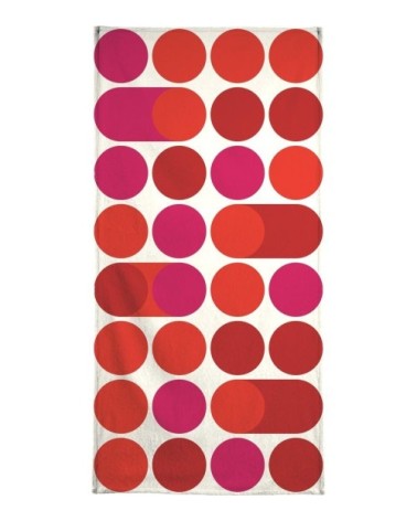 Serviette de plage en éponge-velours en blanc & rose 90x180