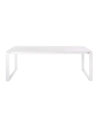 Table de jardin extensible en aluminium blanc 8/10 personnes