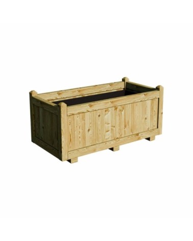 Bac à fleurs rectangle en bois de pin L92cm