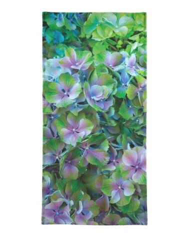 Serviette de plage en éponge-velours en bleu & vert 90x180