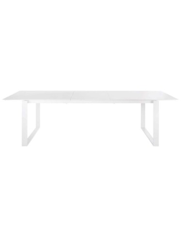 Table de jardin extensible en aluminium blanc 8/10 personnes