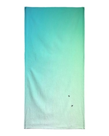 Serviette de plage en éponge-velours en turquoise & vert 90x180