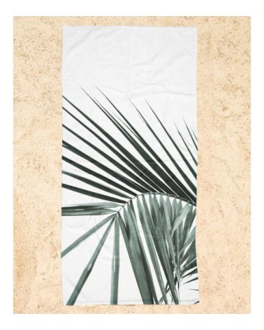 Serviette de plage en éponge-velours en turquoise & vert 90x180