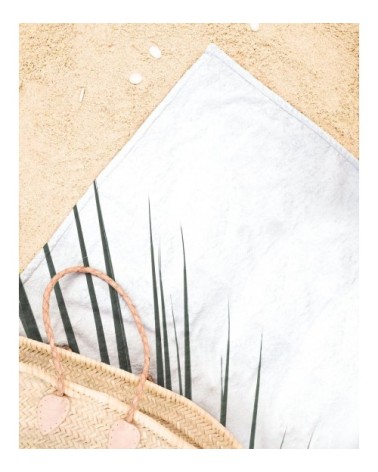 Serviette de plage en éponge-velours en turquoise & vert 90x180