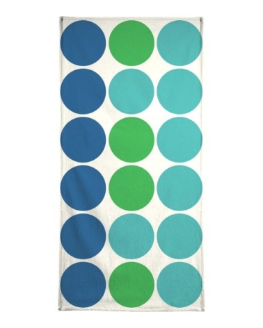 Serviette de plage en éponge-velours en bleu & turquoise 90x180