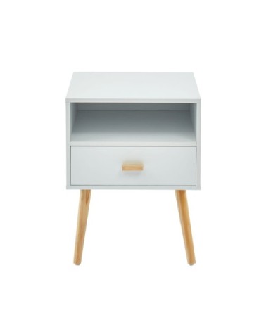 Table de chevet blanc 1 tiroir 40cm