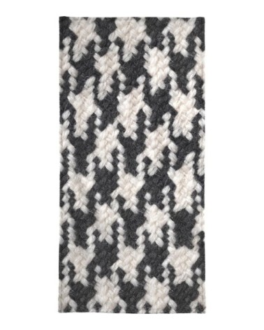 Serviette de plage en éponge-velours en blanc & noir 90x180