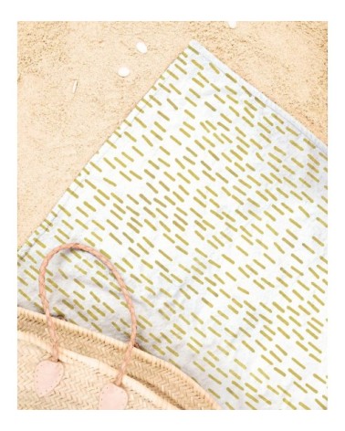 Serviette de plage en éponge-velours en jaune 90x180