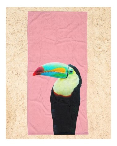 Serviette de plage en éponge-velours en multicolore & noir 90x180