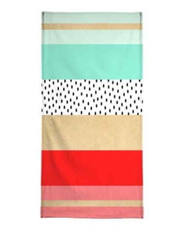 Serviette de plage en éponge-velours en multicolore 90x180