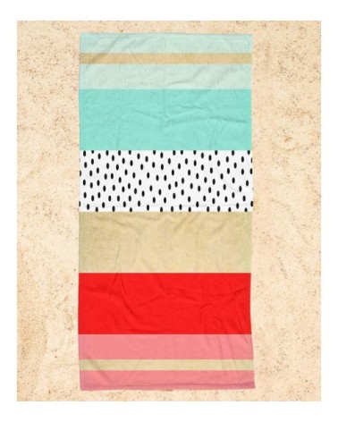 Serviette de plage en éponge-velours en multicolore 90x180