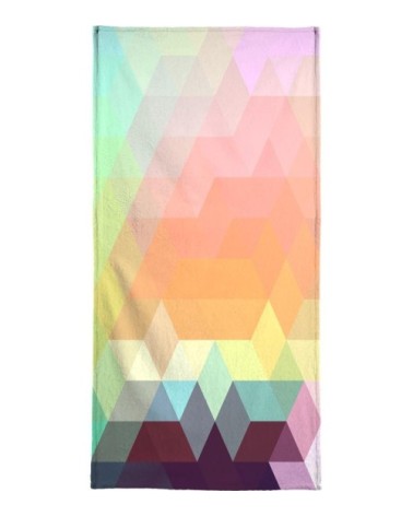 Serviette de plage en éponge-velours en rose & vert 90x180