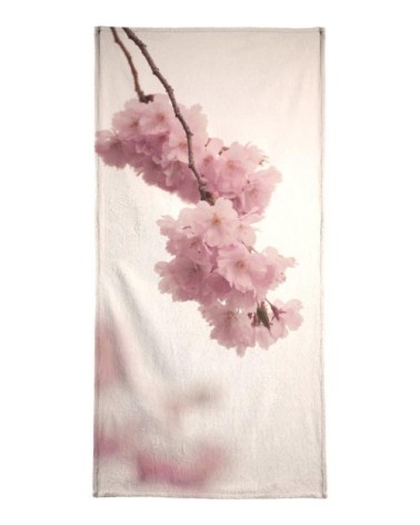 Serviette de plage en éponge-velours en rose 90x180